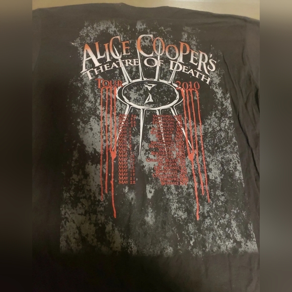 Alice Cooper's Theatre Of Death ALSTYLE shirt Double-sided Tour 2010 Skull FLESH - Picture 8 of 8